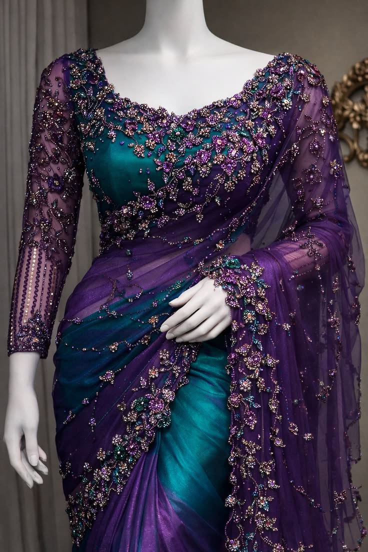 Heavy Floral Embroidery Saree
