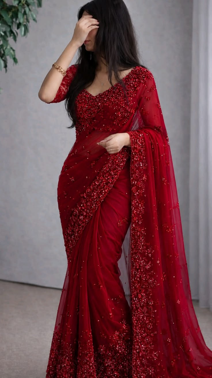 Luxurious Heavy  Embroidery Saree